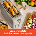 bella 4 Slice Slim Toaster, Fits-anywhere™ Kitchenware, 6 Setting Shade Control with Reheat & Cancel Buttons, Fits Sourdough, 10” Long Slot, Anti Jam & Auto Shutoff, 900 Watt, Oatmilk