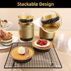 Beasea Pie Tins with Lids 8oz, 120 Pack 4 Inch Disposable Mini Creme Brulee Ramekins Gold Black Small Aluminum Foil Pie Tart Cake Baking Pans Individual Round Containers Oven Safe for Baking