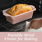 COOK WITH COLOR 17 Pc. Silicone Baking Pan Set - Non-Stick & Easy Clean Silicone Muffin Pans for Baking with Sturdy Metal Frame for Stability, Flexible Cake Molds, Includes Measuring Cups and Spoons