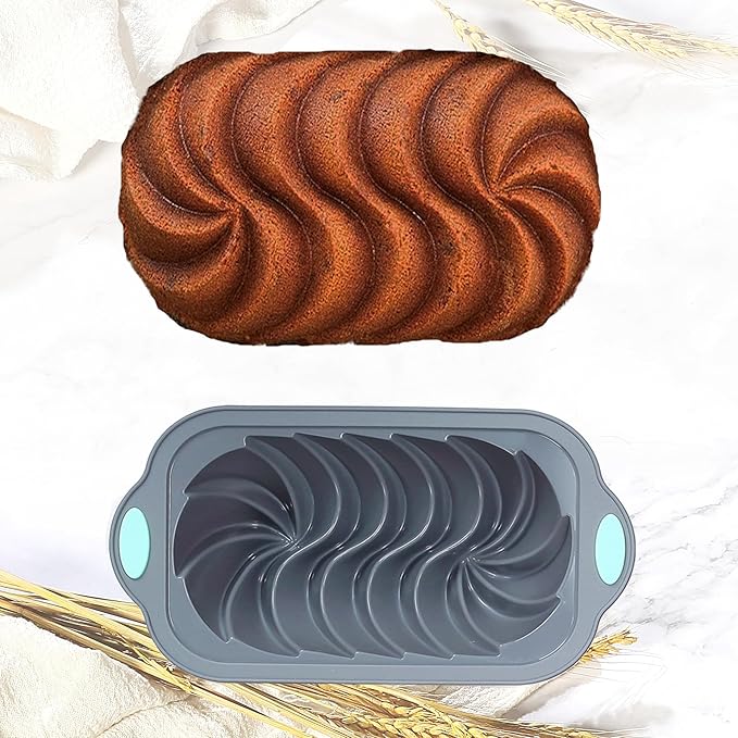 4 Piece Silicone Loaf Pan for Baking Bread, Non-Stick Kitchen Oven Bread Pan, Perfect for Banana Bread, Sandwich Bread, Pound Cake and Meatloaf, 4 Cups, Grey
