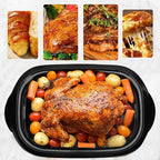 18Qt Roaster Oven Buffet with Self-Basting Lid, 1450W Stainless Steel Electric Turkey Roaster Oven with Cool-Touch Handles, Removable Pan and Rack, Black